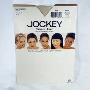 Nude Jockey Sheerest Ever Pantyhose Control Top Sandalfoot Medium New Vintage